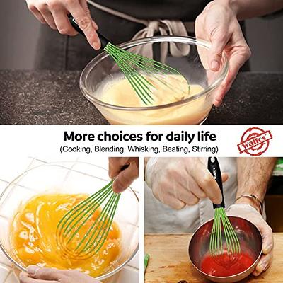 Walfos Silicone Whisk, Rubber Whisks for Cooking, Baking (12,10,8 inch) -  Heat Resistant Kitchen Whisks for Non-stick Cookware, Balloon Egg Beater  Perfect for Blending, Whisking, Beating, Frothing - Yahoo Shopping