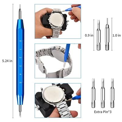 JOREST Watch Repair Kit, for Watch Battery Replacement & Watch Band  Adjustment & Watch Cleaning, Watch Wrench Back Remover, Watch Case Opener,  Watch Screwdriver, Watch Link Removal Tool