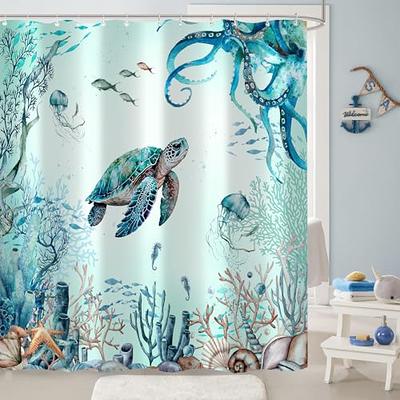 Tritard Nautical Coastal Waterproof Fabric Shower Curtain Starfish