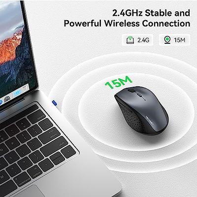 TECKNET Wireless Mouse, 2.4G USB Computer Mouse with 6-Level Adjustable  3200 DPI, 30 Months Battery, Ergonomic Grips, 6 Buttons Portable for PC,  Chromebook, Mac - Grey - Yahoo Shopping