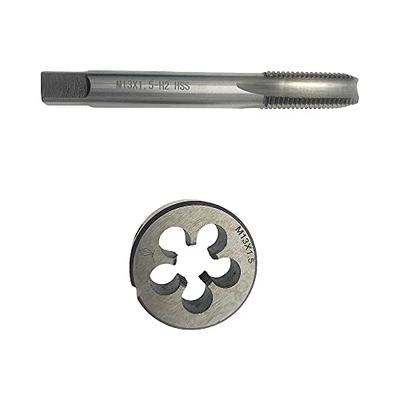 Burkit M18 X 1.5 Tap and Die Set, M18 x 1.5 Machine Thread Tap and Round  Die Right Hand