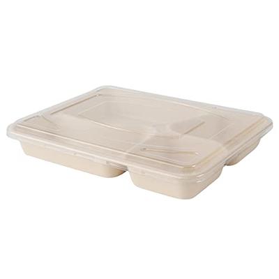 LITOPAK 50 Pack 8oz Paper Containers with Vented Lids, Kraft Paper