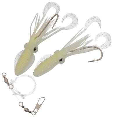 P-line Twin Tail Squid Rig - 36'' - Natural Glow Glitter - Yahoo Shopping