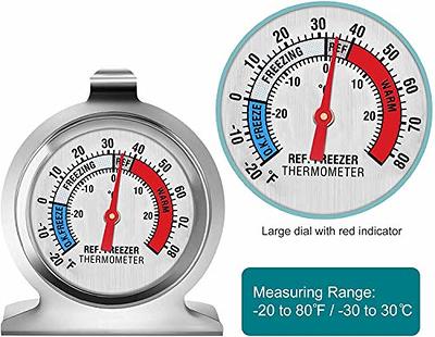 2 Pack Freezer Refrigerator Thermometer Large Dial Temperature Gauge For  Cooking