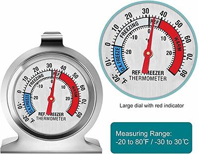 Dial Refrigerator Thermometer with Instant Read, 2-Inch Stainless