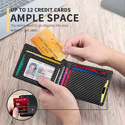 Genuine Leather Air Tag Holder - Slim Minimalist Wallets for Men & Women -  Front Pocket Thin Mens Wallet RFID Credit Card Holder Gifts for Men 