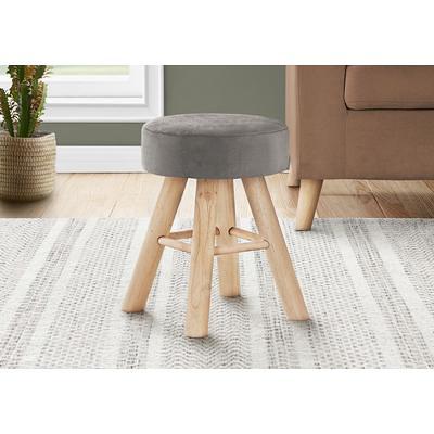 HOUCHICS Small Footstool Ottoman, Velvet Wooden Foot Stool Ottoman