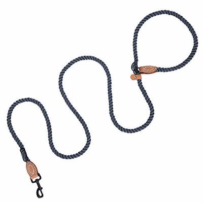Mile High Life, Dog Rope Leash with Genuine Leather Tailored Connection, Dog Slip Lead, Dual Configuration