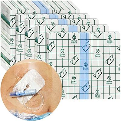 50 Pcs Chest Port Shower Cover Waterproof Adhesive Bandage Protector 4 x 4  Inch for Dialysis Catheter Chemo Hemodialysis Transparent Patch Surgery