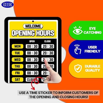 GEEKBEAR Opening Hours Sign (03. Pink) – Business Hours Sign - Store Hours  Sign – Hours of Operation Signs for Business – Open Sign with Hours – Store  or Office Hours Sign Changeable - Yahoo Shopping