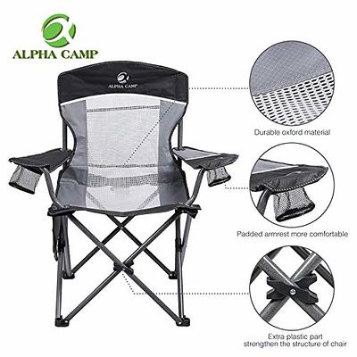 ALPHA CAMP Portable Camping Quad Folding Chair Heavy Duty Support