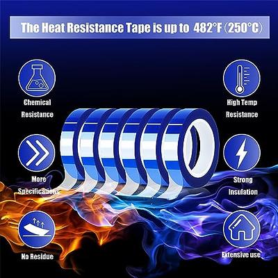 MEBMIK 6 Rolls 10mm x16m(52FT) Blue Heat Tape High Temperature Heat  Resistant Tape Heat Transfer Tape for Heat Sublimation Press Vinyl,No  Residue - Yahoo Shopping
