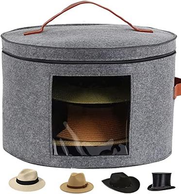 Hat Boxes for Women Storage & Men-foldable Hat Storage Boxes-large Capacity  Box With Lids for Travel With Dustproof Lid Toy Storagedark Grey 