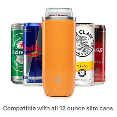 Maars Skinny Can Cooler for Slim Beer & Hard Seltzer | Stainless Steel 12oz Sleeve, Double Wall Vacuum Insulated Drink Holder - Glitter Blush | 2