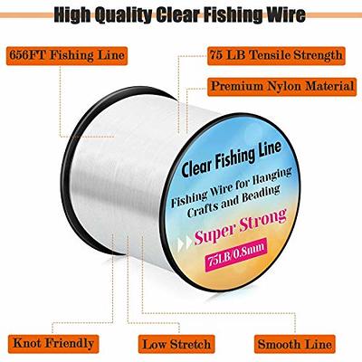 Strong Fishing Line Clear, Acejoz Thick Fishing Wire 0.8mm Invisible  Hanging Wire Heavy Duty Monofilament Line 70 Lb Test for Hanging Decoration  Balloon Garland Crafts - Yahoo Shopping