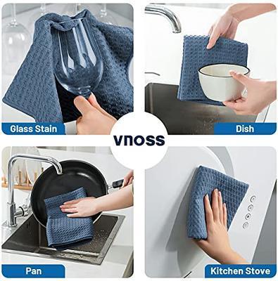 Puomue Microfiber Kitchen Towels and Dishcloths Set, 26 X 18 Inch and 12 X  12 Inch, Set of 12 Bulk Lint Free Dish Towels for Drying Dishes, Blue -  Yahoo Shopping