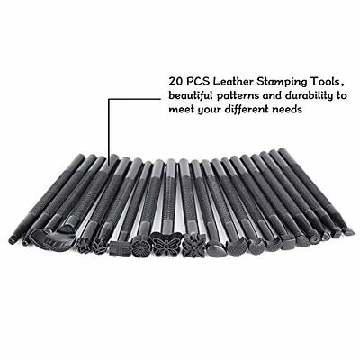 Leather Working Tools Leather Craft Kit and 20 PCS Leather Stamping Tools,  Upholstery Repair Kit with Waxed Thread and Different Shape Saddle for  Carving Leather, Leather Sewing and DIY Craft Making 