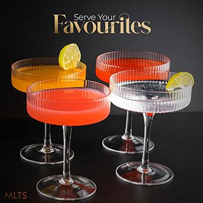 Orange Stem Crystal Martini Glasses 12 oz. (Set of 2)