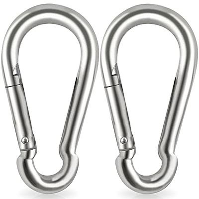 WLLHYF 8 Pcs Carabiner Clip Stainless Steel Spring Snap Hooks