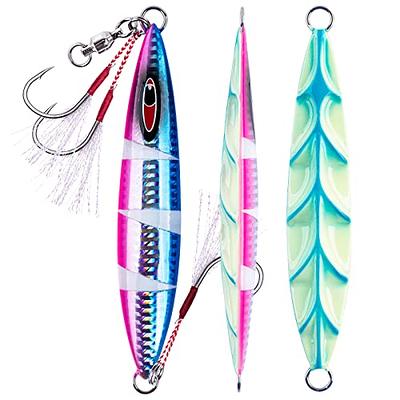 Goture Glow Slow Pitch Jigs with Portable Jig Bag, Double Assist