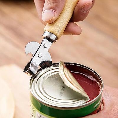 Wooden Handle Manual Handheld Can Opener, Heavy Duty Can Opener Smooth Edge  Wood Can Openers Top Lid Kitchen Gadgets, Best Large Rated Easy Turn Knob,  with Bottle Opener - Yahoo Shopping