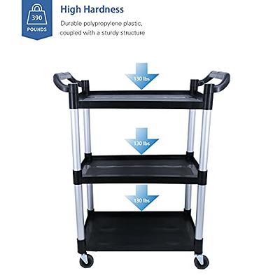 LKFDFIA Utility Carts with Wheels, 3-Tier Rolling Cart 510 LBS Capacity  Heavy Duty Food Cart with Lockable Wheels and Rubber Hammer for Warehouse,  Kitchen, Office, Restaurant, Bathroom - Yahoo Shopping