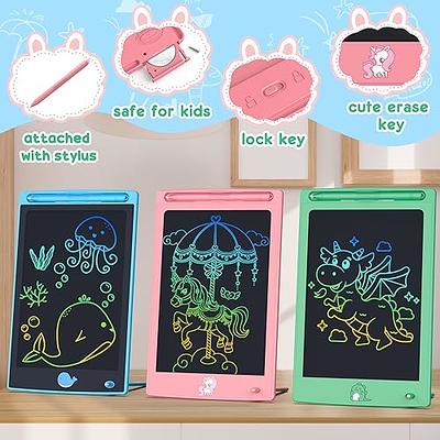 FLUESTON LCD Writing Tablet, Doodle Board Toys Gifts for 3-8 Year Old Girls  Boys, 10 Inch Colorful Electronic Board Drawing Pad for Kids, Gifts for