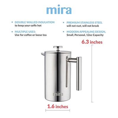 12OZ French Press Coffee/Tea Maker Stainless, Steel High