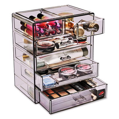Sorbus Acrylic Cosmetic and Jewelry Storage Case Display, Pink