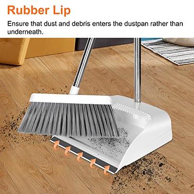 Extendable Upright Kitchen Broom and Standing Dustpan Set