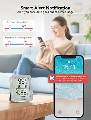 Bundle-4 Items: Govee Hygrometer Thermometer 4 Pack, Humidity Temperature  Gauge with App Alert, Mini Bluetooth Digital Thermometer Humidity Sensor