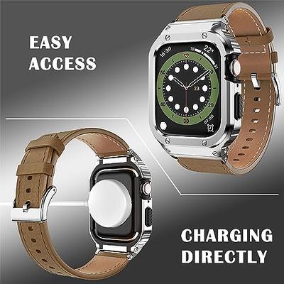 Smatiful Rugged Bands with Box Pack for Men, Adjustable (Small Mediume  Extra Large XL are All Ok) Replacement Leather Watch Band for Apple Watch  38mm,Gray Coffee Black and White : : Electronics