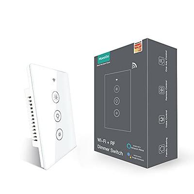 Avatar Controls Smart Single-Pole WiFi Dimmer Light Switch with RF Remote, White AWDS01RF