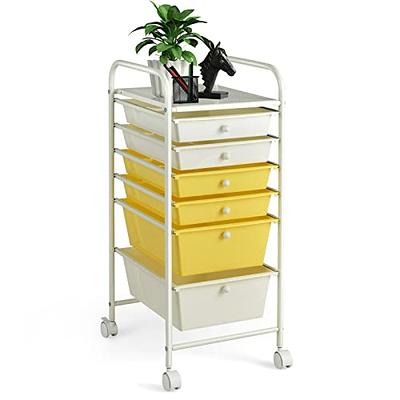 SILKYDRY 10 Drawers Rolling Storage Cart, Roller Cart Organizer for Art,  Tools, Craft, Paper, Scrapbook, Utility Cart with Wheels for Home Office
