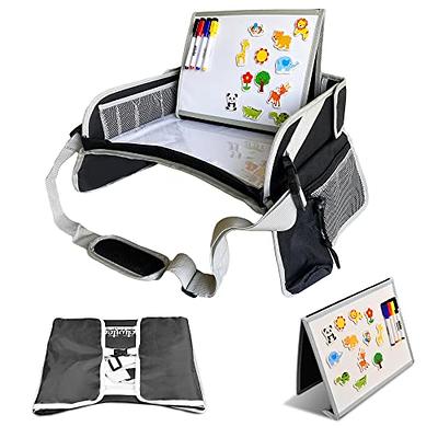 Blue/Gray Kids E-Z Travel Lap Desk Tray by Modfamily - Universal Fit for  Car Seat, Stroller & Airplane - Organized Access to Drawing, Snacks