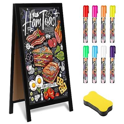 Harloon Magnetic A Frame Chalkboard Sign with 8 Pcs Chalk Markers