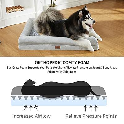 WNPETHOME Dog Beds for Medium Large Dogs, Orthopedic Sofa Mat Pillow with  Removable Waterproof Cover, Egg-Foam Crate Bed