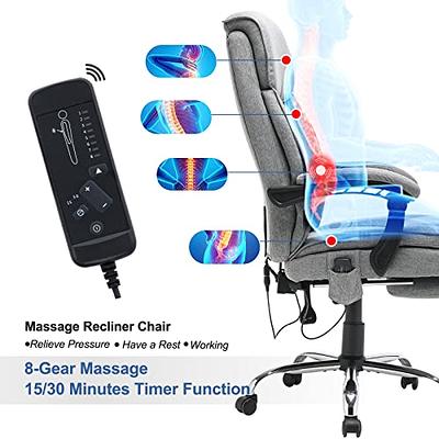 Homrest Ergonomic Executive Office Chair, Massage Office Chair w/ Heated PU  Leather and Lumbar Back Support for Home Office,Black