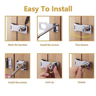 Keyed Hasp Cabinet Door Latch Lock - 4 Pack 2.5 Inch Twist Knob Key Locking  Hasp, Keyed Different Metal Closet Door Locks, Desk Locks for Drawers with  Key(Silver) - Yahoo Shopping