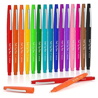 Lelix 40 Colors Felt Tip Pens with Case, Medium Point Felt Pens, Felt Tip  Markers Pens for Journaling, Writing,Drawing, Note Taking, Planner, Perfect