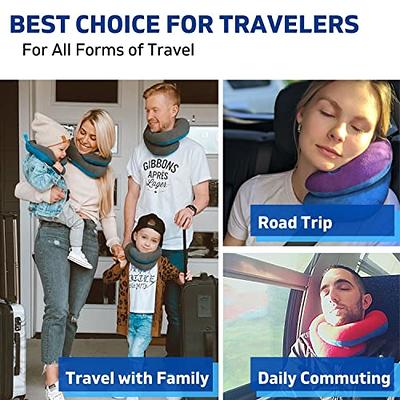  BCOZZY Neck Pillow for Travel Provides Double Support to The  Head, Neck, and Chin in Any Sleeping Position on Flights, Car, and at Home,  Comfortable Airplane Travel Pillow, Large, Navy 