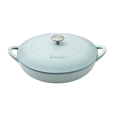 Rachael Ray Nitro Cast Iron 6.5 qt. Round Cast Iron Dutch Oven in Agave  Blue with Lid 48683 - The Home Depot