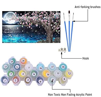 YSUNETER Plant Moon Diamond Art Painting Kits for Adults -Round Diamond Art Kits for Adults Beginners, Moon Flower DIY Full Drill 5D D