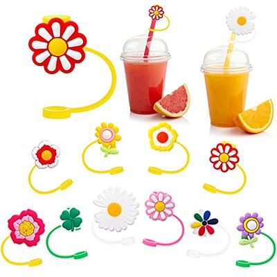 10 Pcs Silicone Straw Cover, Dust-Proof Straw Cap Toppers, Cute