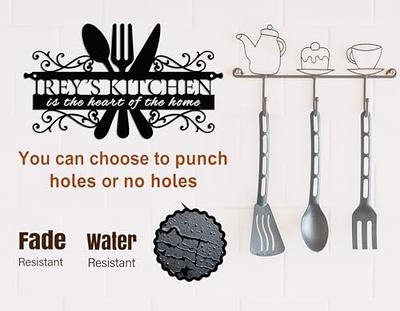 Personalized Kitchen Wall Art Custom Name with Utensils Wall