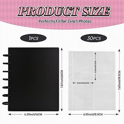 Photocard Binder Kpop Photocard Holder Book,200 Pockets Portable Photo  Album,Shiny Clear Binder Cover Refillable Notebook for Mini Instax,Business