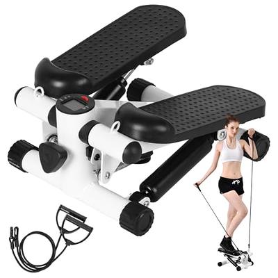 Sunny Health & Fitness Mini Stepper for Exercise Low-Impact Stair Step  Cardio Equipment with Resistance Bands, Digital Monitor, Optional Twist  Motion