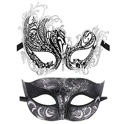 IDOXE Golden Black Couple Masquerade Masks Set Venetian Party Mask