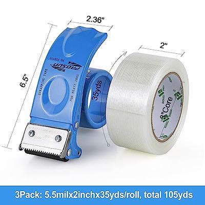 BOMEI PACK 5.5mil Reinforced Mono Filament Clear Strapping Tape 4
