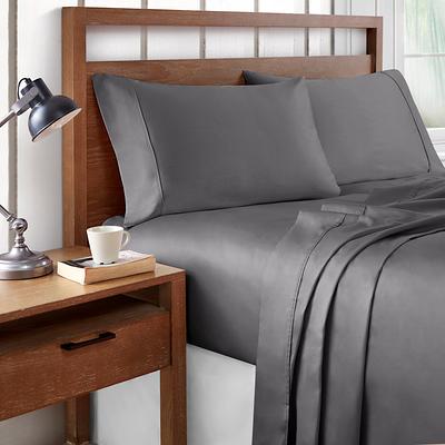 BIBB HOME 2000 Count 6-Piece Charcoal Grey Solid Rayon from Bamboo